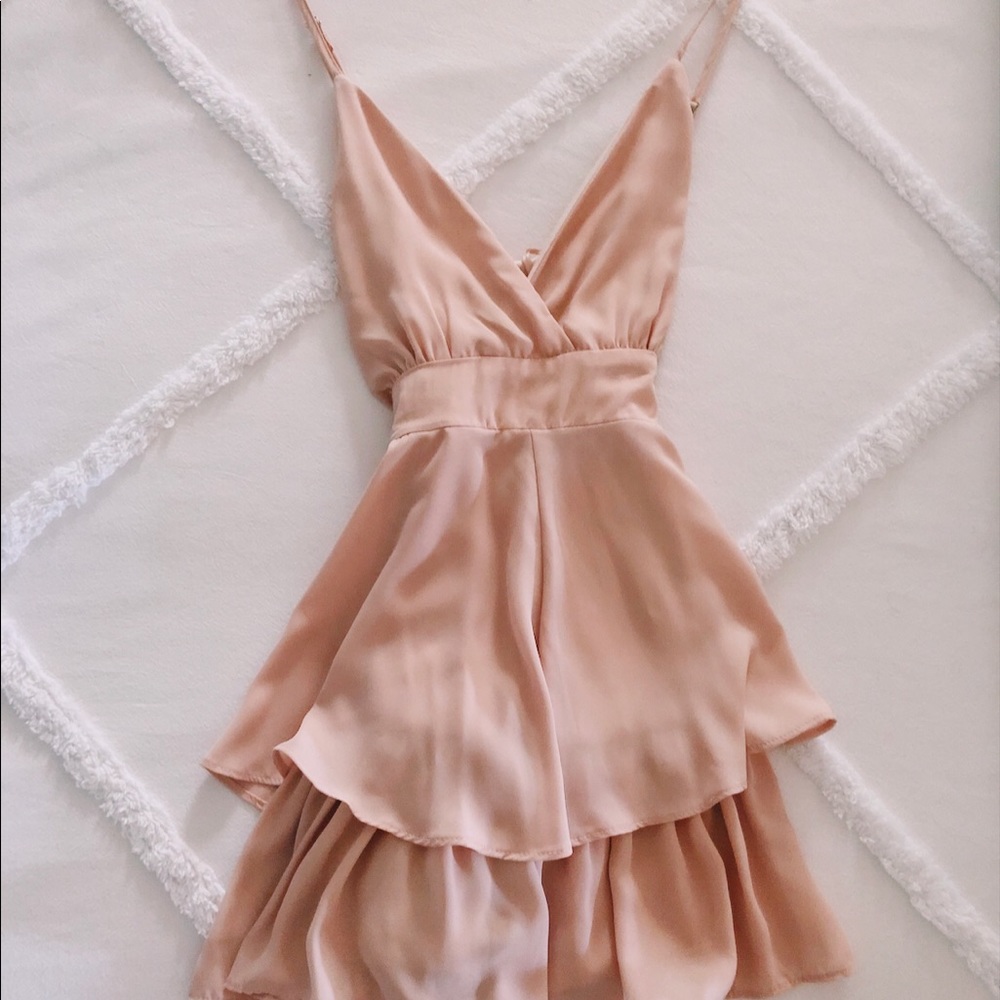 WORN ONCE 🌷blush pink romper (cotton candy la)